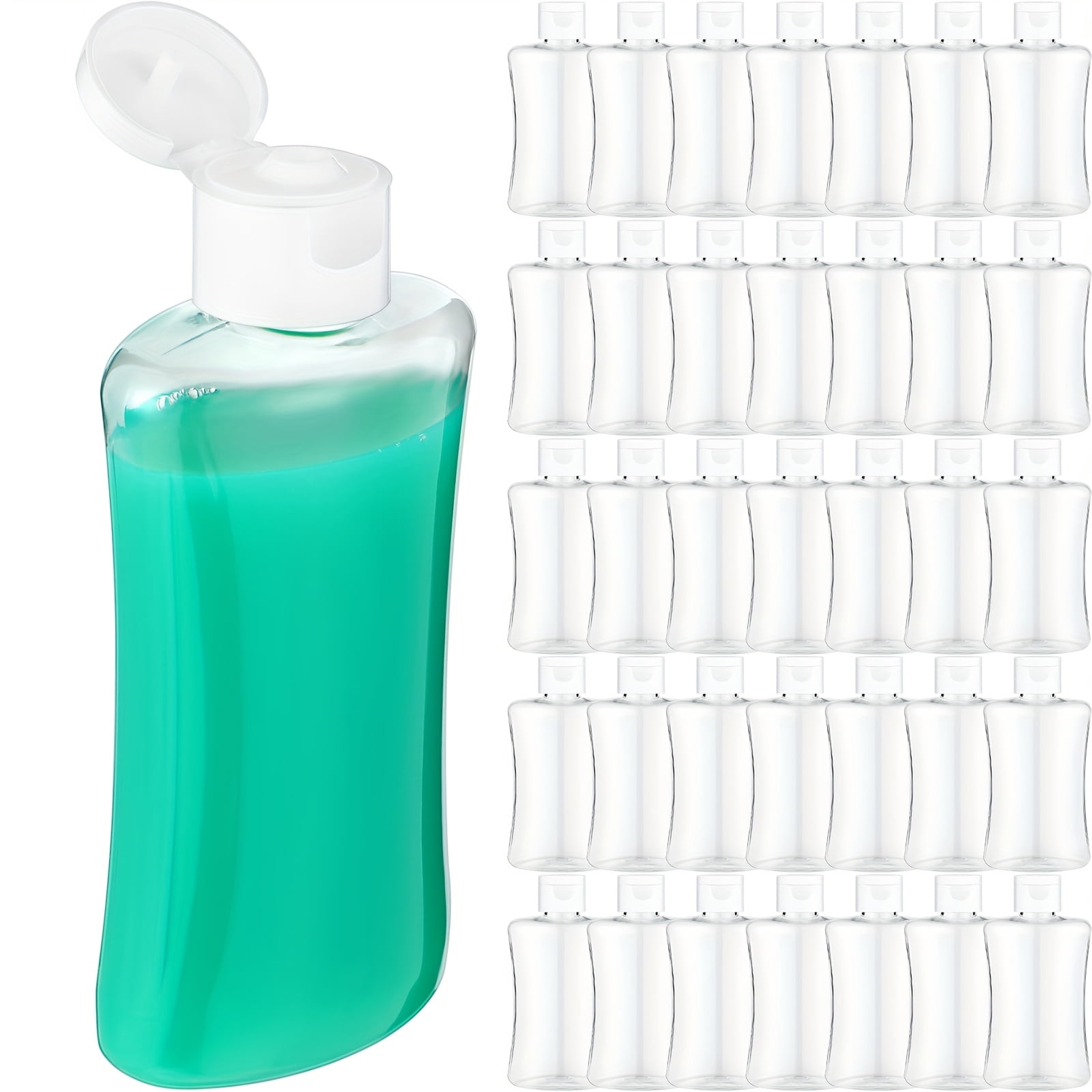 36 Pcs Travel Size Bottles 3.4 Oz, Leak Resistant Flip Top Plastic Containers for Shampoo Lotion Shower Gel, Refillable Portable Toiletry Bottles for Travel Essentials and Daily Use