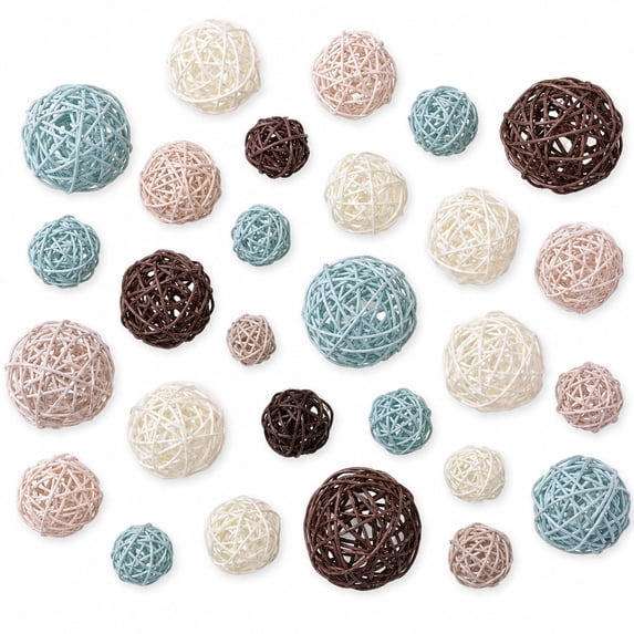 BlinkL Brown Valentine's Day Wicker Decorative Balls 36 Count