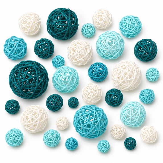 BlinkL Green Valentine's Day Wicker Decorative Balls 36 Count