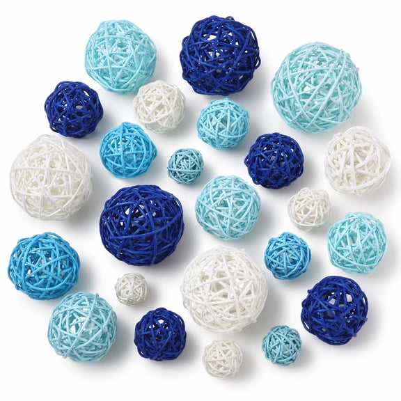 BlinkL White Valentine's Day Wicker Decorative Balls 36 Count