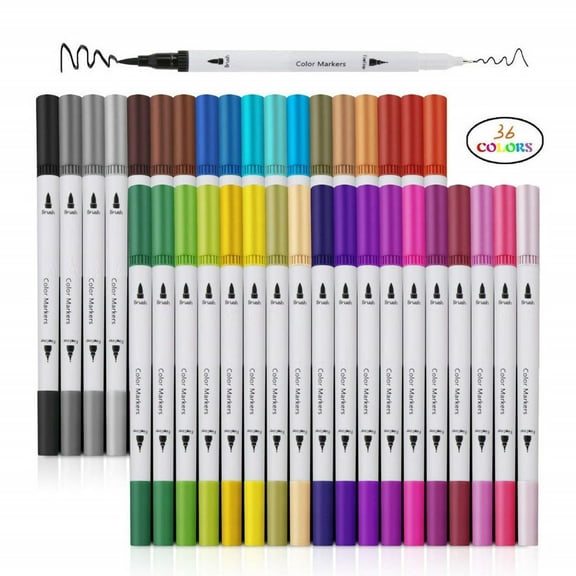 36 Pen Fineliner Coloring 15ml colors Art Double-headed Pen Color Marker and Stationery