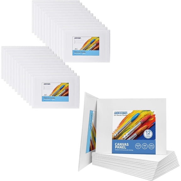 36 Piece Blank Art Canvas Board Set 5x7 Inch And 11x14 Inch 100 Percent Cotton Primed Panel