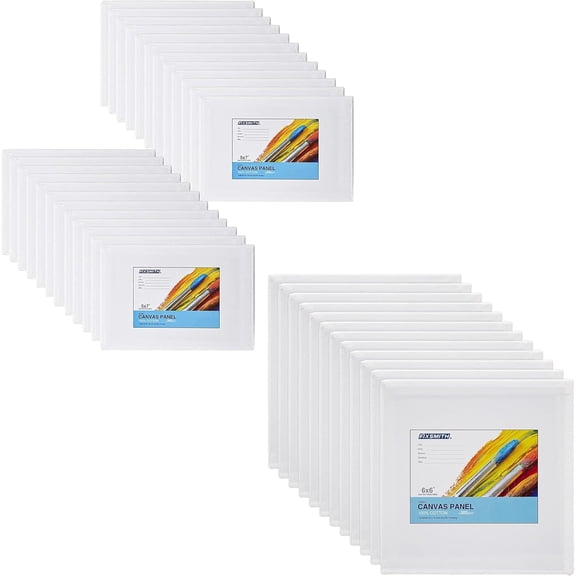 36 Piece Blank Art Canvas Board Set 5x7 Inch And 6x6 Inch 100 Percent Cotton Primed Panel