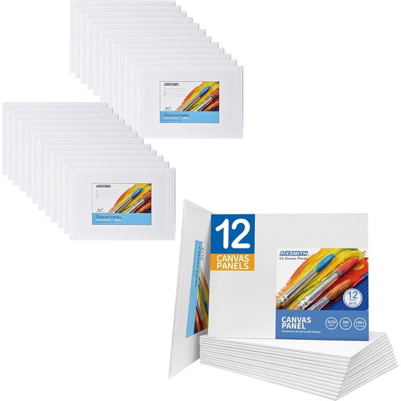 36 Piece Blank Art Canvas Board Set 5x7 Inch And 8x10 Inch 100 Percent Cotton Primed Panel