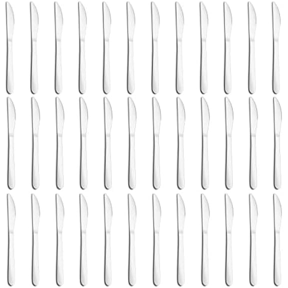 36-Piece Butter Knives, Dinner Knife Set (9 Inches), Food Grade Stainless Steel Table Knife, Knives Silverware for Home/Restaurant/Kitchen, Dishwasher Safe & Mirror Polished