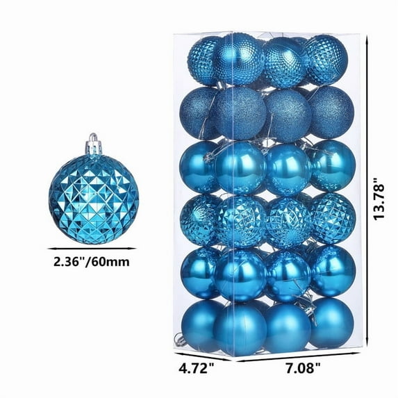 36-Piece Christmas Ornament Set,Shatterproof Electroplated Holiday Decorative Balls for Tree Decorations,Festive Xmas Decor,Durable & Lightweight Hanging Baubles for Indoor Holiday Decorating