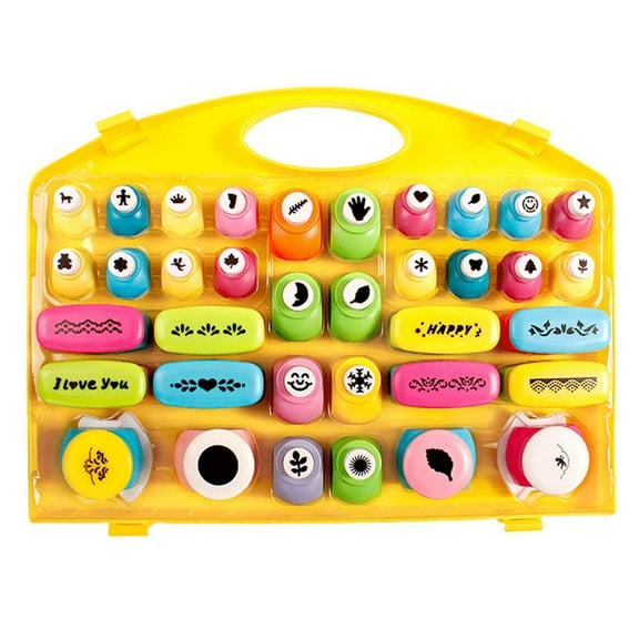 36-Piece Embossing Machine Set with Random Color Box, ABS Plastic + Zinc Alloy, Ages 6+, Various Sizes