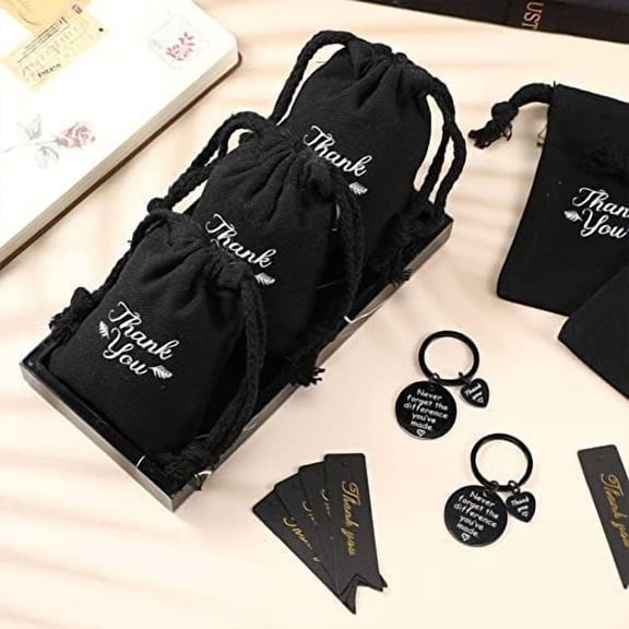 36-Piece Employee Christmas Appreciation Gift Set Colleague Gifts Bulk Keychains with Drawstring Pouch