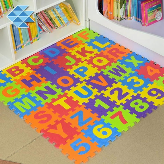 36 Piece Eva Foam Play Mat For Baby Kids Interlocking Floor Puzzle Tiles With Letters Numbers 6.1X6.1 Inch Colorful Educational