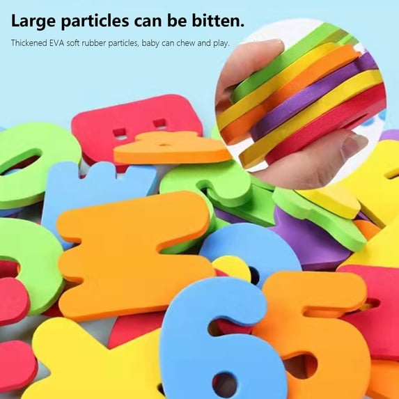 36-Piece Foam EVA Floating Alphabet Number Bath Stickers - Fun Learning Water Toy Durable Non-Toxic, Perfect for Bathtub Sensory Play & Gift, 2.16*2.95in, Multicolor