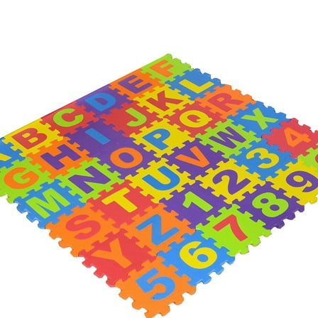 36 Piece Foam Play Mat Set with Letters and Numbers, Interlocking EVA Puzzle Tiles for Floor Play and Learning