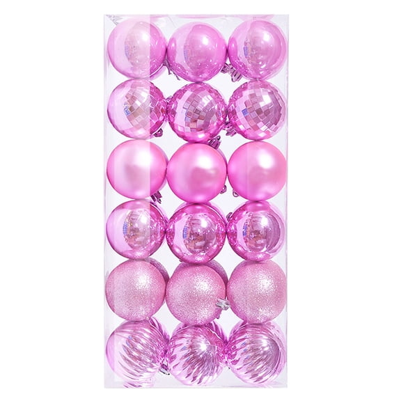 36-Piece Mini Christmas Bauble Set, Multi-Texture Christmas Ball Set, 3CM Mixed Texture Ornaments with 6 Styles for Tree & Party Decor