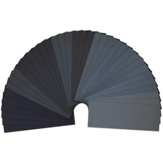 36-Piece Sandpaper Set, 23x9.3cm, Wet & Dry, Assorted Grits 120-3000 (3 Sheets/Grade)