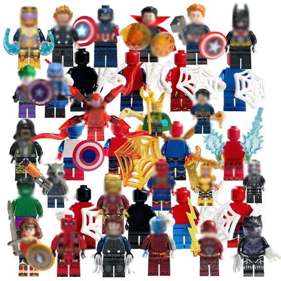 36-Piece Super Hero Assorted Minifigures Set, 1.77 Inch Building Block Toys, Creative Gift for Adult & Hobby Fans