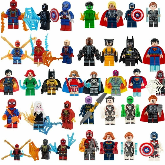 36-Piece Superhero Minifigures Collection Featuring Wolverine, Dr. Strange, and Spider Characters, Movie-Inspired Action Figures Building Blocks, Ideal Gift for Kids & Fans