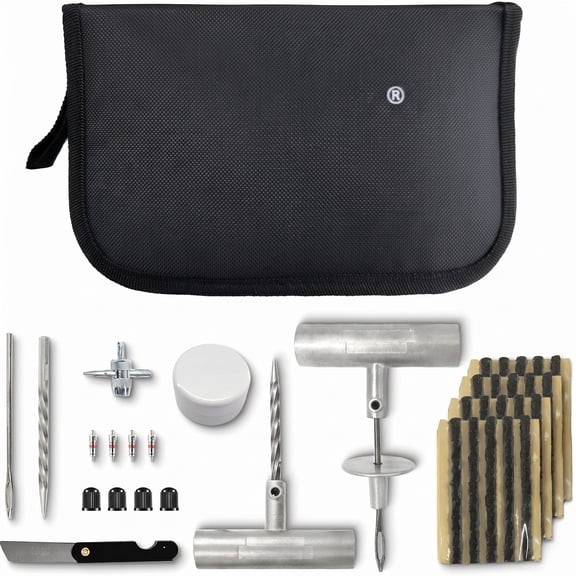 36-Piece Tire Repair Kit, Tubeless Flat Tire Puncture Repair Tool Set for Cars, , SUVs, RVs
