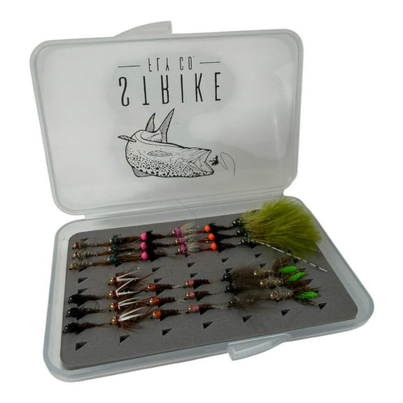 36 Piece Tungsten Jig Nymph Assortment with Fly Box- Strike Fly Company