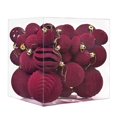thumbnail image 1 of 36-Piece Velvet Christmas Ball Ornaments Set - Shatterproof Flocked Christmas Hanging Baubles for Xmas Tree, Window, Fireplace, Party & Holiday Home Decor, 1 of 3