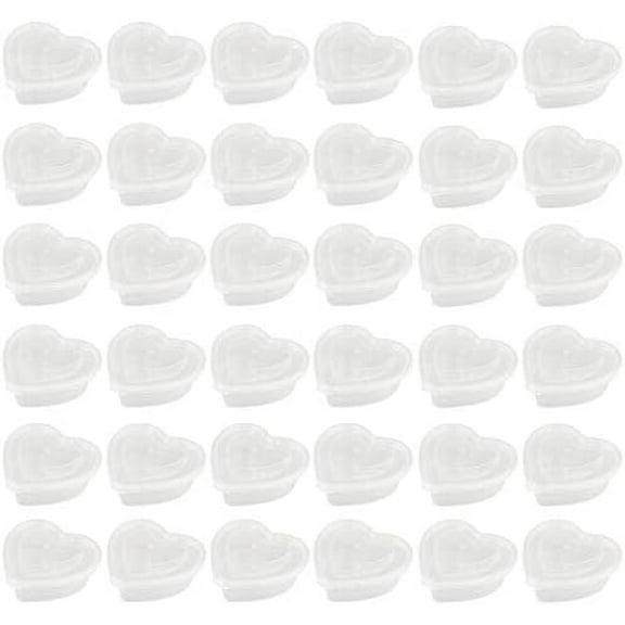 36 Pieces 5 oz Heart Shaped Slime Storage Containers Transparent Plastic Box with Lids