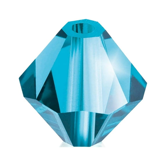 36-Pieces (6mm) Aqua Bohemica | Preciosa Crystal Glass Rondell Beads