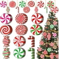thumbnail image 1 of 36 Pieces Candy Cane Christmas Ornaments Wood Hanging Decor Xmas Tree Cutouts Peppermint for Home Party Decoration Supplies, 1 of 7