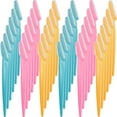 thumbnail image 1 of 36 Pieces Eyebrow Razor Multipurpose Exfoliating Dermaplaning Tool Eyebrow Shaper Face Razor for Women Man With Precision Cover (Pink, Blue, Yellow), 1 of 5
