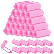 36 Pieces Foam Sponge Hair Rollers Flexible Sleeping Curlers Soft Hairdressing Curlers,20 mm Mini Foam Hair Styling Curlers for Adults and Kids Pink