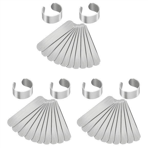 36 Pieces Metal Stamping Blanks Aluminum Rings Blanks 0.47X2.24 Inch Bending Blanks Rings Blanks for DIY Jewelry Making