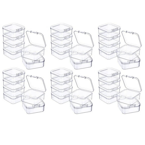 36 Pieces Mini Plastic Clear Storage Box for Collecting Small Items, Beads, Jewelry, Business Cards