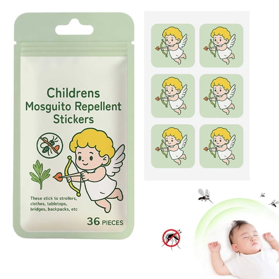 36 Pieces Mosquito Repellent Stickers for Kids, Plant Based Mosquito Patch, Non-Toxic Natural Citronella Essential Oil Insect Patch, DEET Free