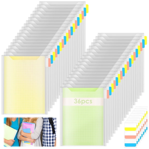 Scrapbook Paper Storage Organizer for 8.5x11 Cardstock, Clear Open Sleeves with 60 Index Tabs, Ideal for Office Printer Paper Photo, 36 Pack