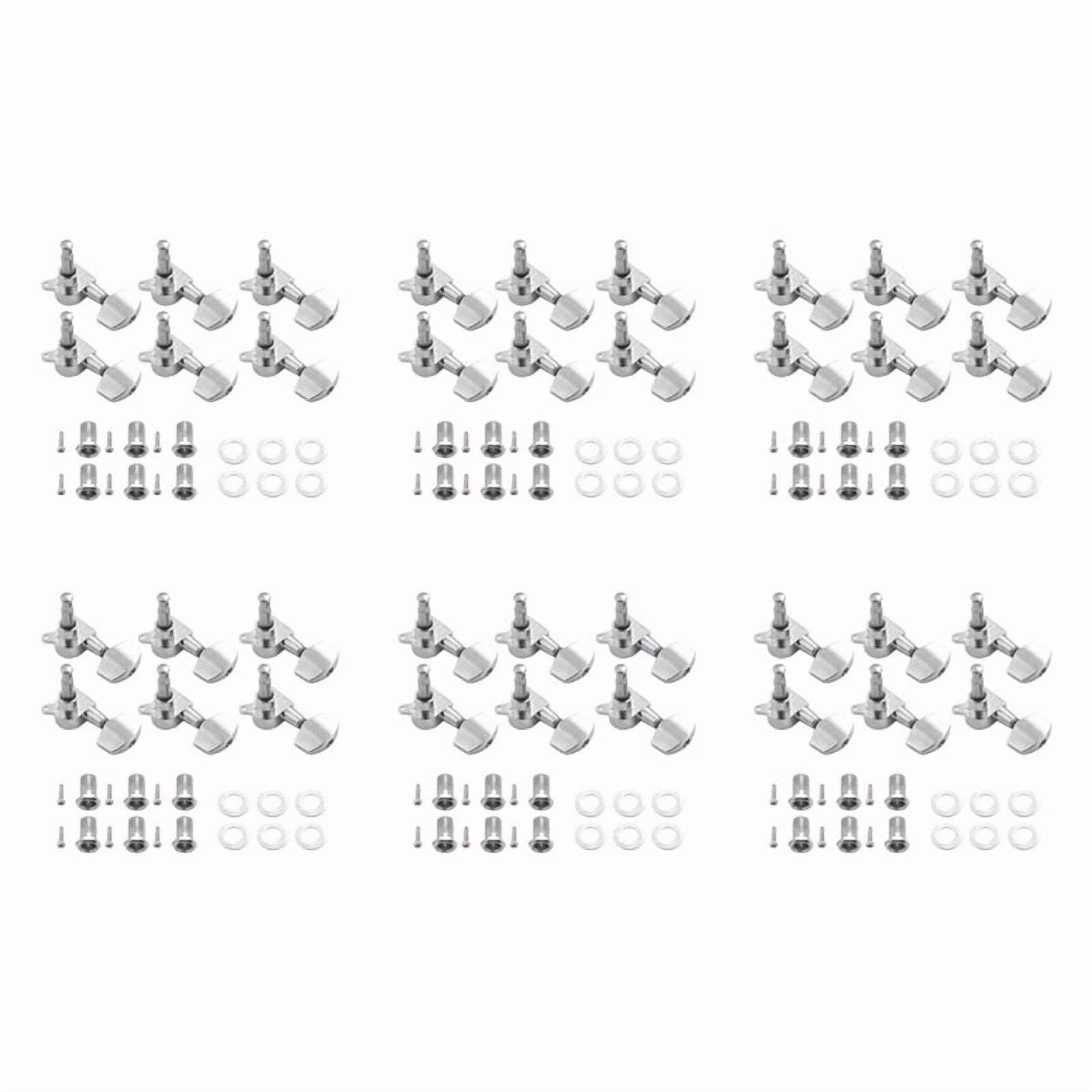 36 Pieces Silver Acoustic Guitar Machine Heads Knobs Guitar String Tuning Peg Tuner(18 for Left + 18 for Right)