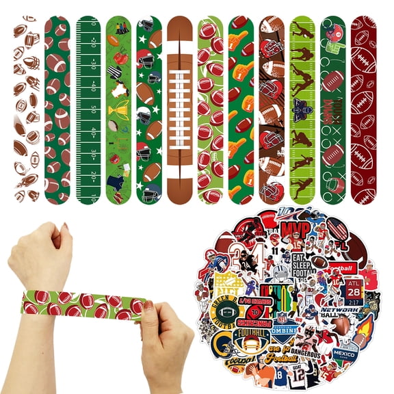 36 Pieces Soccer Snap Bracelets Wristbands Sport Slap Bracelets for Soccer Party Favors Classroom Prizes Birthday Gifts, Soccer Theme