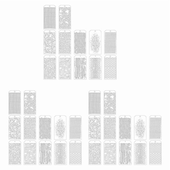 36 Pieces Stencils for Crafts, Brick Dot Layering Stencils Mixed Media Art Texture Stencils for Painting on Card Making,36 x Stencils for Crafts,White