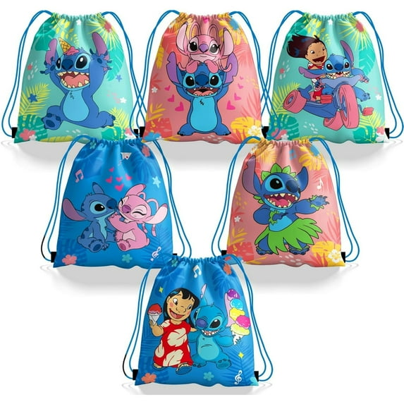 36 Pieces Stitch Candy Drawstring Bag Drawstring Goodie Favor Bags for Kids Stitch Birthday Party Decorations(10.6 x 13.3 Inch)