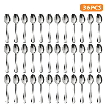 36 Pieces Tea Spoons, 5.9 inch Stainless Steel Teaspoons Set, Dessert Coffee Spoons, Small Spoons, Dishwasher Safe, Silver Spoons For Home, Restaurant