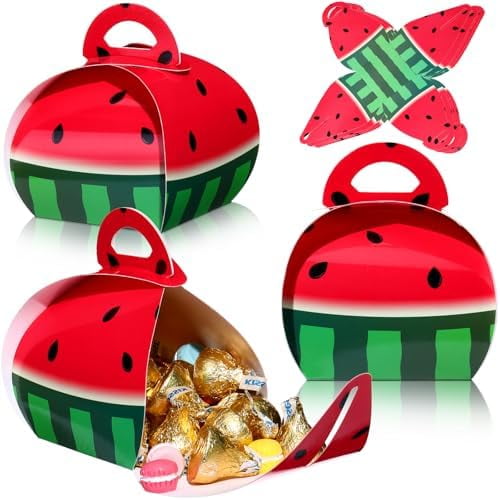 36 Pieces Watermelon Party Favors Boxes Melon Candy Treat Bags 3D Mini Goodie Gift Boxes for Summer Themed Birthday Baby Shower One in a Melon Party Decorations Supplies