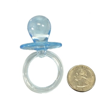 36 Pieces of 2.5" Inch Clear Blue Plastic Baby Pacifier for Party Favors, Decorations, or Necklaces