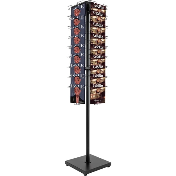 36 Pocket Rotating Magazine Rack Brochure Display Stand Floor Standing Literature Display Stand for Offices Organizer Trade Show Exhibitions or Retail Stores