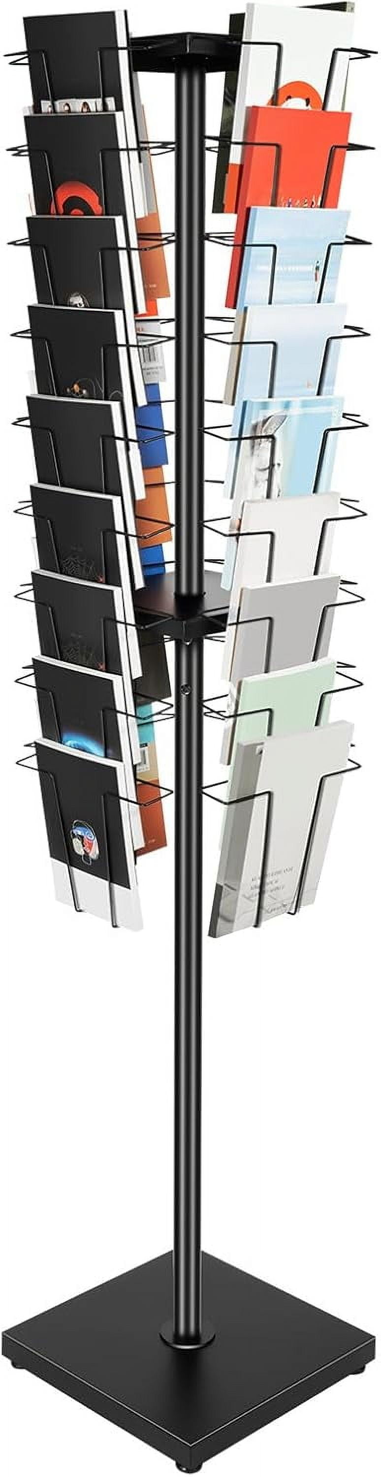 36 Pockets Rotating Magazine Rack, Stand Modern Brochure Display Stand ...