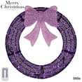 thumbnail image 1 of 36" Pre-Lit Outdoor Christmas Wreath with Purple Bow, 175 LED Lights, Remote Control & Timer, Weather-Resistant for Door & Porch, Black, 1 of 9