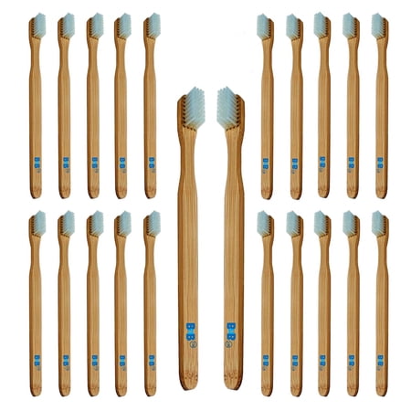 36 Pre-Pasted Biodegradable Bamboo Toothbrushes - Vegan - Eco-Friendly Handle - Soft Bristles - Refreshing Mint Flavor Paste (36 Pack)