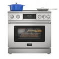 thumbnail image 1 of 36" Professional Induction Oven Range With 11 Kw Polished Glass Ceramic Cooktop, 7.8 Kw True Convection Oven, 6 Cu. Ft. Capacity,  240 Volts, 50A,60HZ, 1 of 13