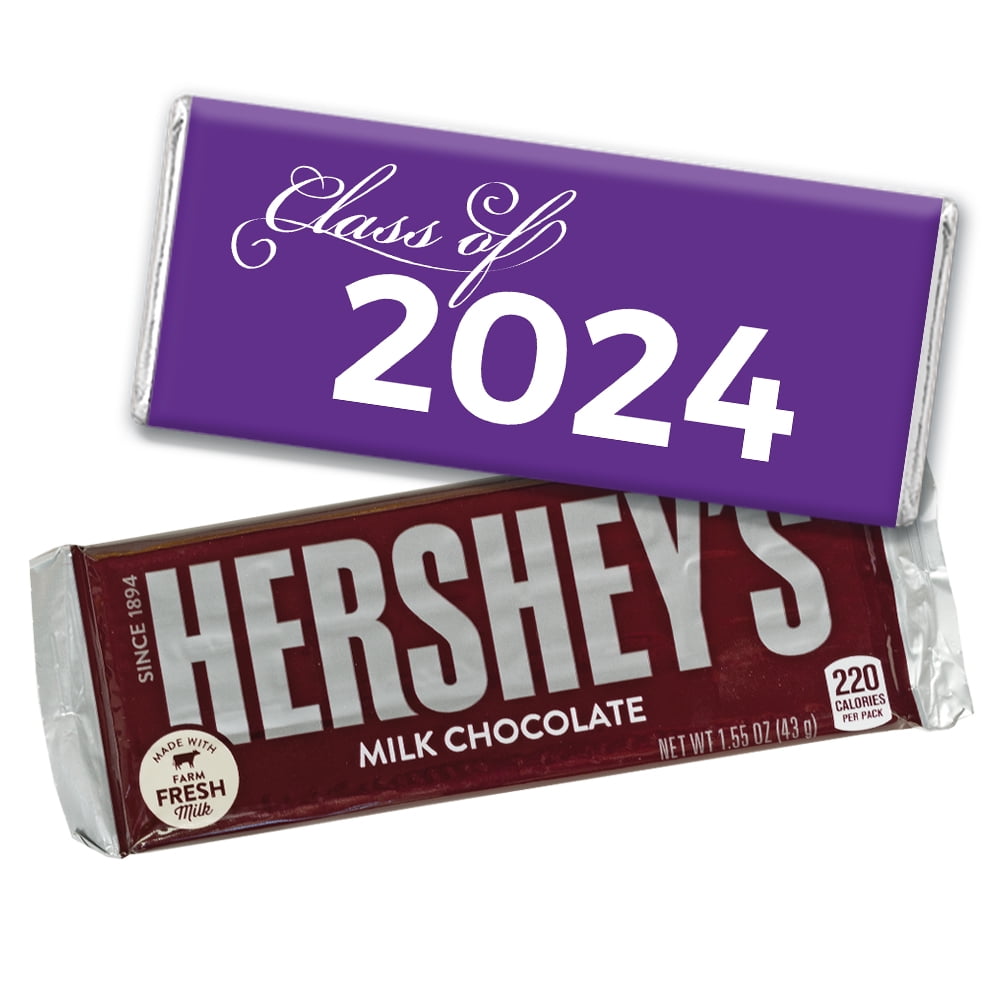 36 Purple Graduation Candy Party Favors Class of 2024 Wrapped Chocolate