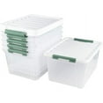 36 quart large clear storage bins plastic storage box 6 packs