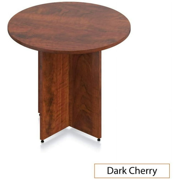 36”R Round Conference Table Chair Set (36W X 36D X 29.5H) for Office, Home Office, Conference Rooms, Meeting Rooms – Walnut, Dark Cherry, Espresso, Mahogany, Artisan Grey