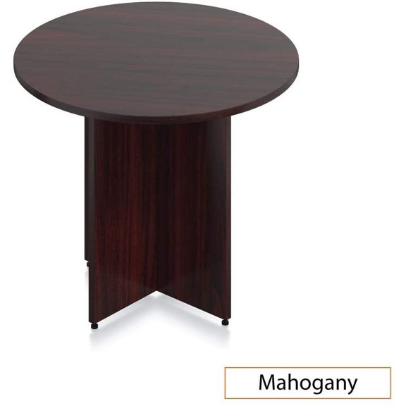 36”R Round Conference Table Chair Set (36W X 36D X 29.5H) for Office, Home Office, Conference Rooms, Meeting Rooms – Walnut, Dark Cherry, Espresso, Mahogany, Artisan Grey
