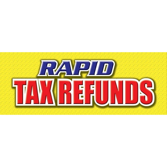 36" RAPID TAX REFUNDS DECAL sticker taxes refund check