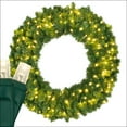 thumbnail image 1 of 36" Red Sleigh Sequoia Fir Heavy Duty Artificial Christmas Wreath with Warm White LED Lights, 1 of 7