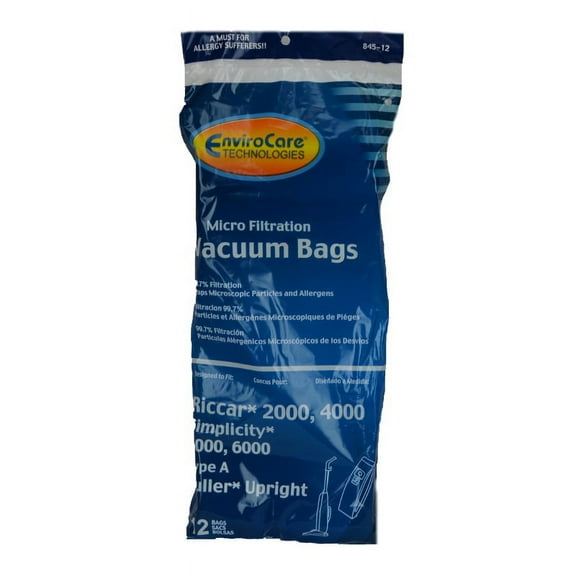 36 Riccar 2000 4000 Simplicity 5000 6000 Type A Upright Vacuum Cleaner Bags Bernina, Fuller Brush, Panasonic, Belvedere